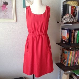 Loft Vermillion Zipper Pocket Dress