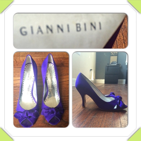 Gianni Bini Purple Peep Toe Heels - size 6.5 - Picture 1 of 3