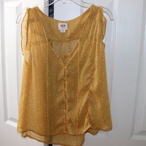 yellow top with floral print