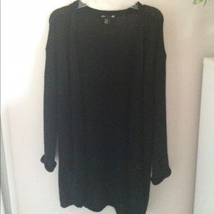 Black woven cardigan