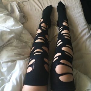 Ripped up nasty gal knee highs