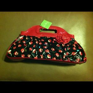 NWT Vera Bradley poppy fields clutch Purse handbag
