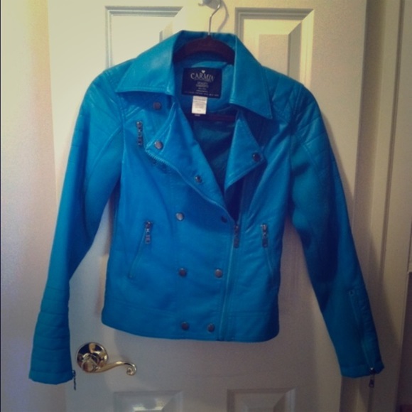Cute & Trendy Blue Pleather Jacket