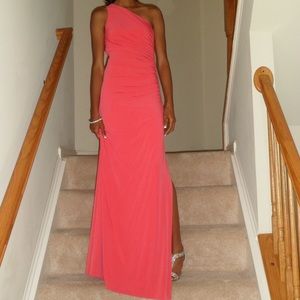 Coral prom dress