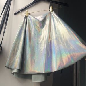 Handmade holographic circle skirt
