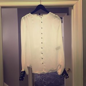 Elizabeth & James chiffon top, leather cuffs