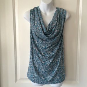 MULTICOLOR TEAL SEQUIN PATTERN TANK TOP
