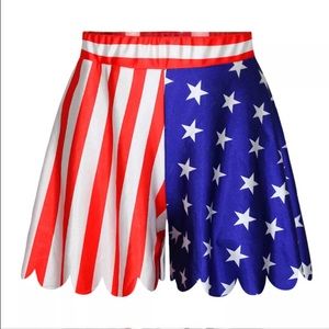 American Flag High Waist Print Short Culottes
