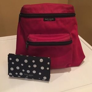 Kate spade red backpack and black wallet