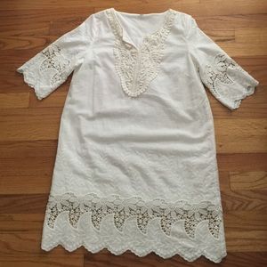 White embroidered casual dress/cover-up