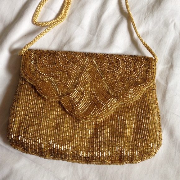 Gold beads purse