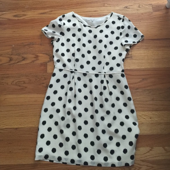 Cream and Black Polka Dot Dress