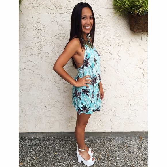 ❤Palm Tree Halter Dress - Picture 3 of 10