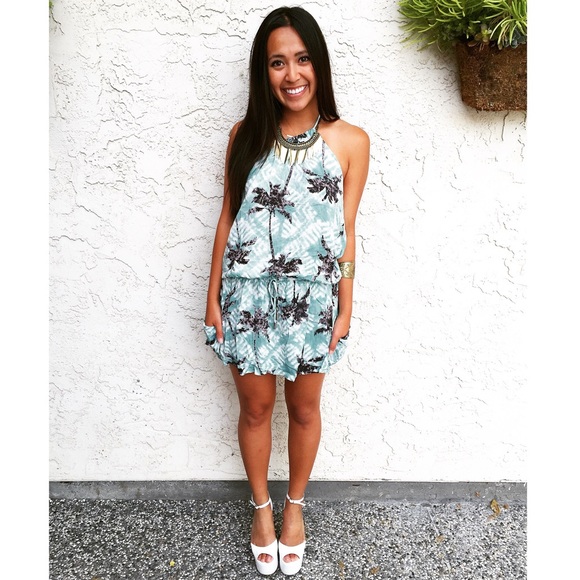❤Palm Tree Halter Dress - Picture 4 of 10