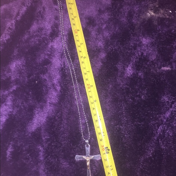 10k Stainless Steel Crucifix Pendent Necklace - Picture 3 of 4