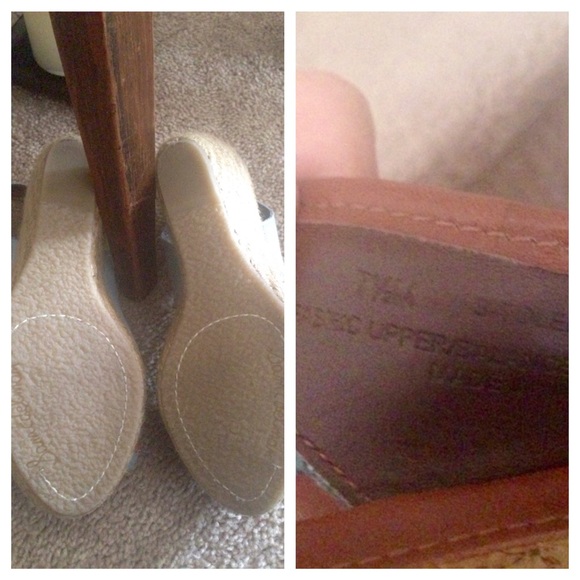 NWOT Sam Edelman Denim & Leather Wedges - Picture 4 of 4