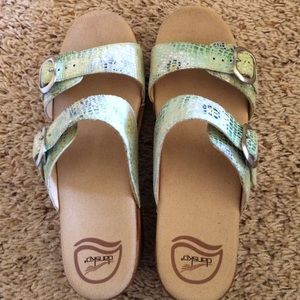 Dansko sandals in summery cool colors