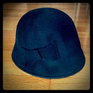 Black cloche hat