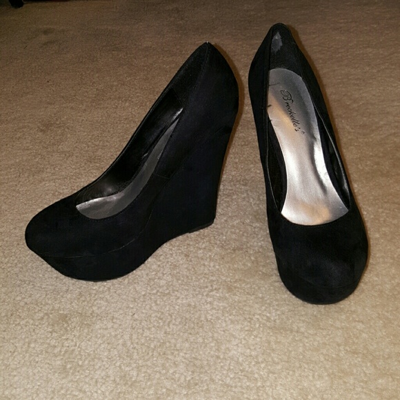 Never Worn Tall Black Wedges