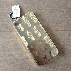 Gold pineapple print transparent iPhone 5 cover