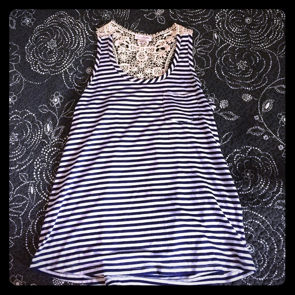 striped racer back tank