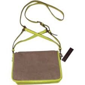 THEYSKEN' THEORY Neon yellow leather/canvas bag