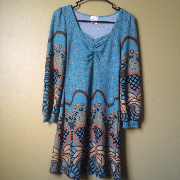 Printed Long Sleeve Dress