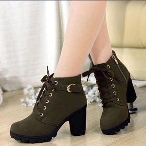 Black high heel boots