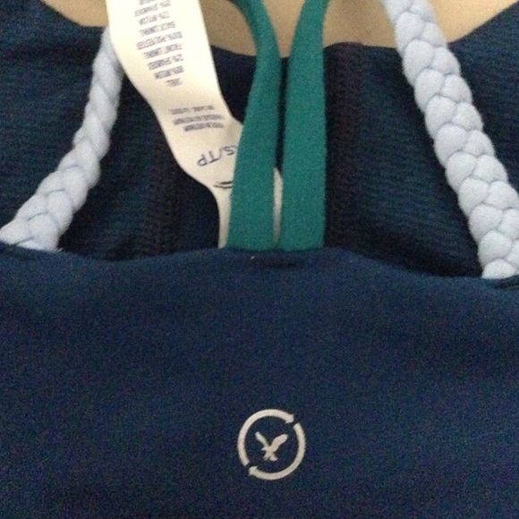 Blue teal braided strappy sports bra - Picture 3 of 3