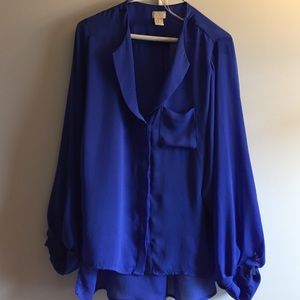 Royal blue loose blouse