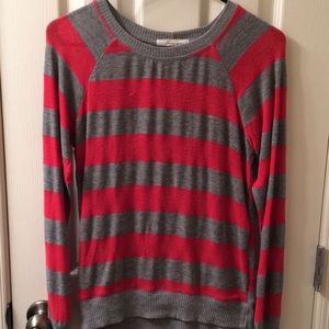 Gray/Red Striped Forever 21 Top