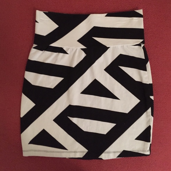 Black & White Asymmetrical Skirt