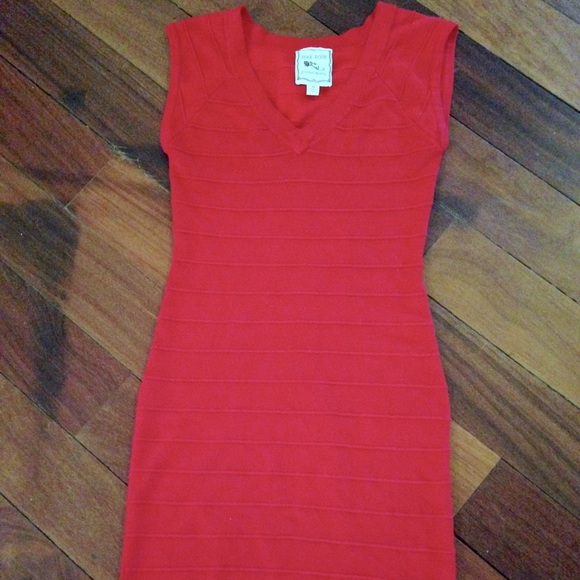 Red Bodycon Banded Mini Dress