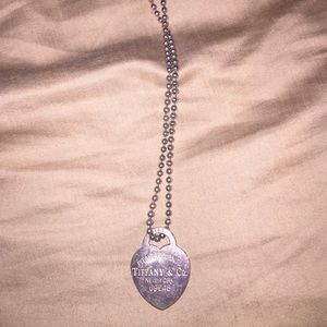 Tiffany dog chain heart necklace