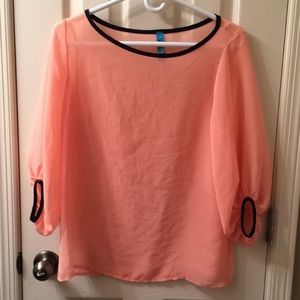 Peach Sheer Francesca's Top