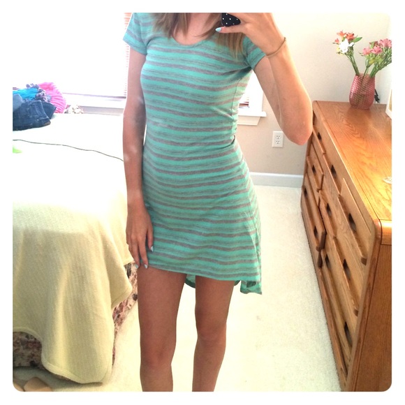 Striped high low dress