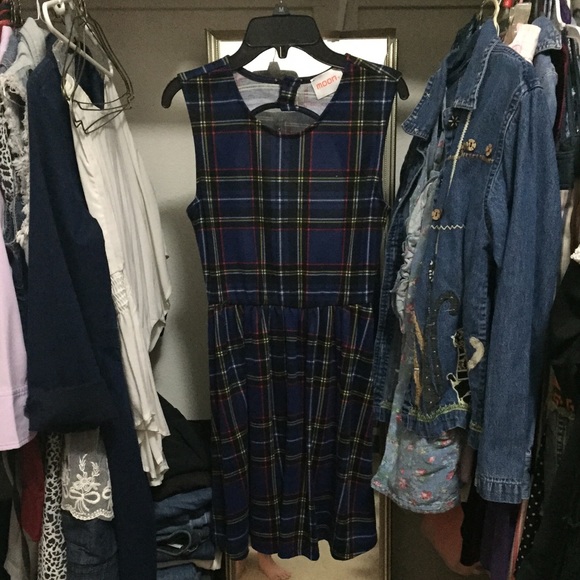 Plaid Open Back Dress