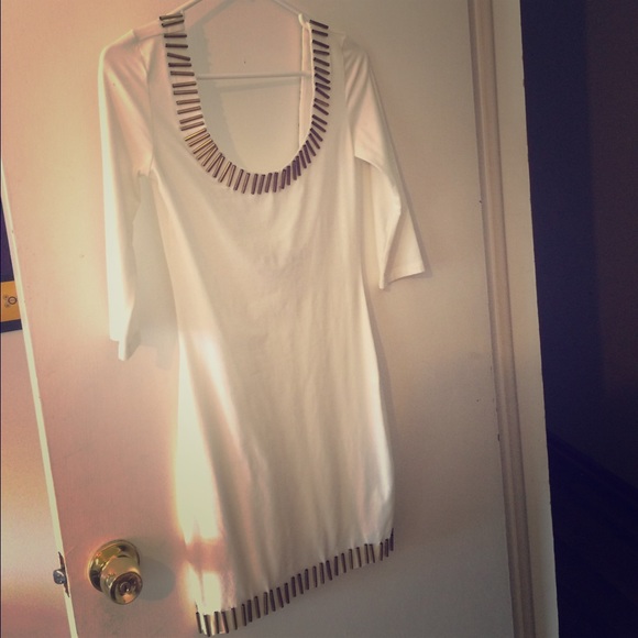 White and gold dress