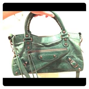 Green Balenciaga Classic Motorcross First Bag