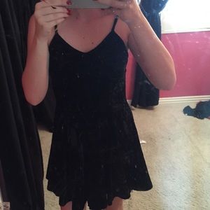 Black velvet dress