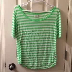 Neon green/White Striped Hollister Shirt