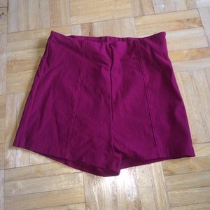 Maroon high waisted shorts