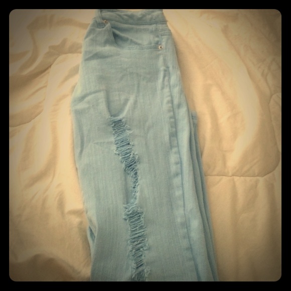 Baby blue jeans