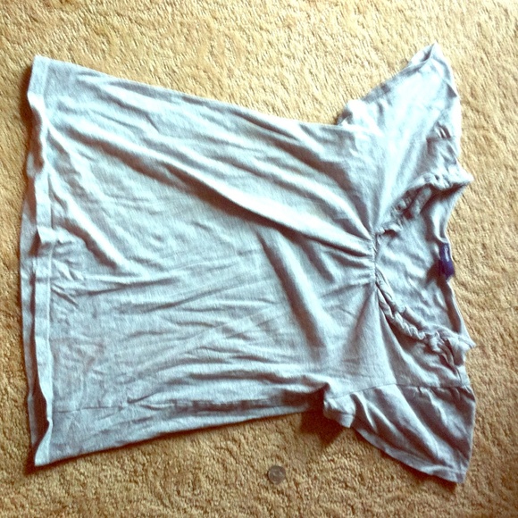 Grey t shirt (ruffles at the neck line)