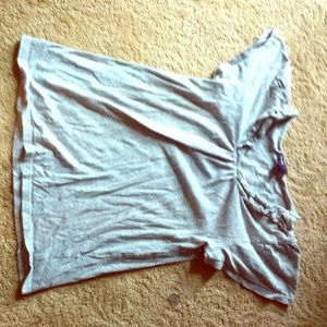 Grey t shirt (ruffles at the neck line)