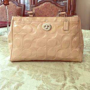 Coach Hamilton Patent Embossed Leather Tote