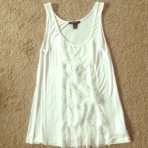 Forever 21 Tops Cute White Lace Tank Top Poshmark
