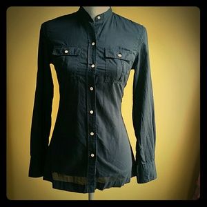 LUCKY black nehru button sleeves XS S