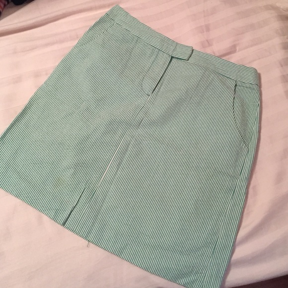 Green Seersucker Skirt!
