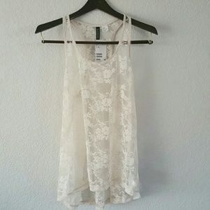 Brand new Sheer Cream Lace Tank